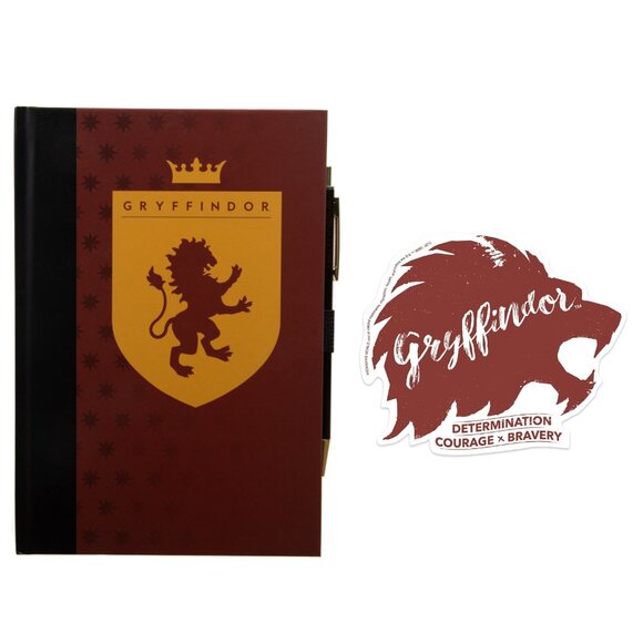 Harry Potter Gryffindor Hardcover Journal and Pen Set with Gadget Decal - Picture 1 of 10